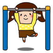 鉄棒をする子供（女の子2）