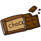 割れた板チョコレート