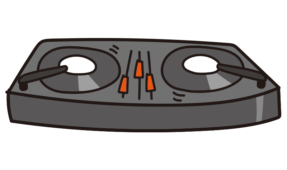 レコードが回っているターンテーブル