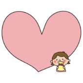 ハートのメッセージカード女の子1