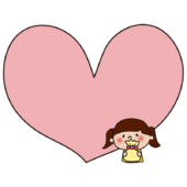 ハートのメッセージカード女の子2