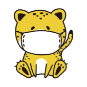 マスクをしているチーター