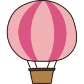 ピンクのストライプの気球