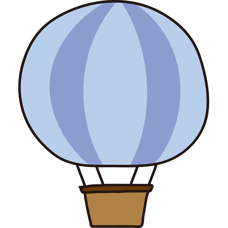 青色のストライプの気球