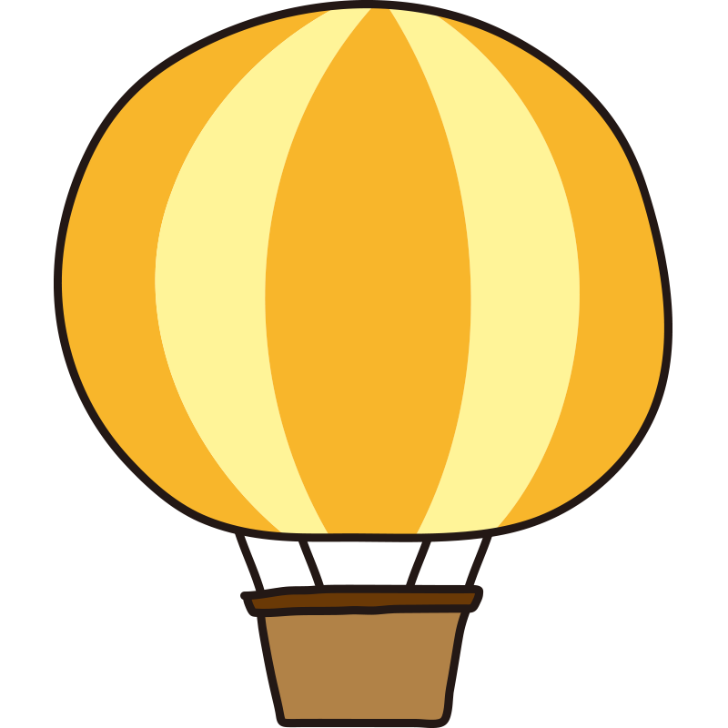 黄色とオレンジのストライプの気球