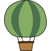 緑色のストライプの気球