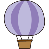 紫色のストライプの気球