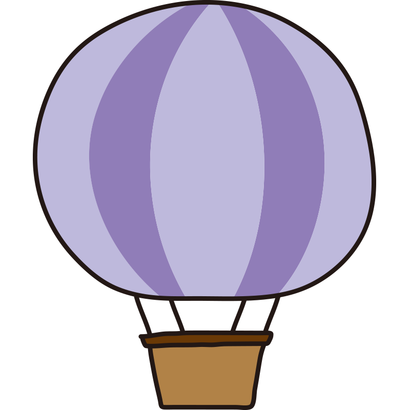 紫色のストライプの気球