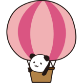 気球に乗るパンダ