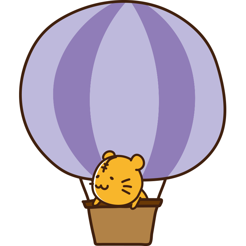 気球に乗るトラ