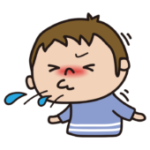くしゃみをする子供（男の子）