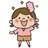 掃除のお手伝いをする子供（女の子）