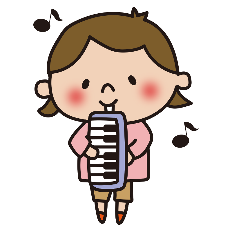 鍵盤ハーモニカを弾く子供（女の子1）