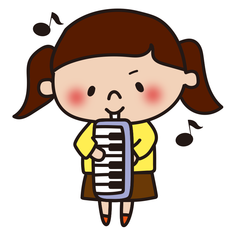 鍵盤ハーモニカを弾く子供（女の子2）