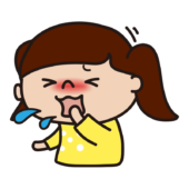 咳をして苦しそうな子供（女の子）