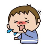 咳をして苦しそうな子供（男の子）