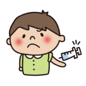 予防接種の注射をする子供（男の子2）