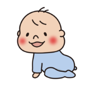 ハイハイする赤ちゃん（青）
