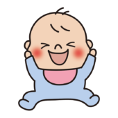 喜んで笑っている赤ちゃん