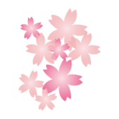 グラデーションの桜の花の飾り