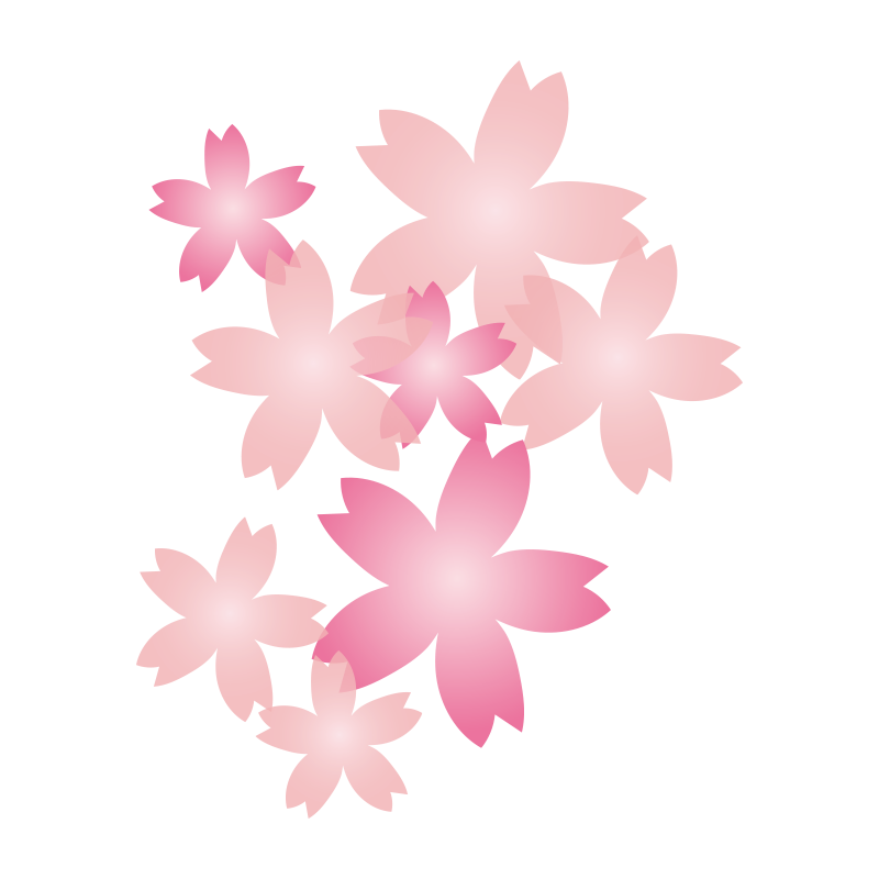 グラデーションの桜の花の飾り
