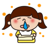 花粉症で鼻水が出る子供（女の子）