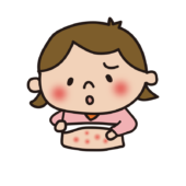 体に湿疹ができた子供（女の子）