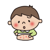 体に湿疹ができた子供（男の子）