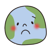 困った顔の地球