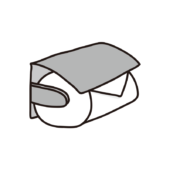 三角折りされたトイレットペーパー