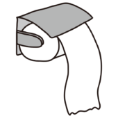 長く引き伸ばされたトイレットペーパー