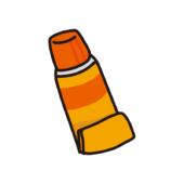 使いかけの橙色のチューブの塗り薬