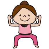 ヨガの女神のポーズをする女性