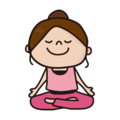 ヨガの蓮華座のポーズをする女性