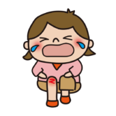 足を怪我して泣く子供（女の子）