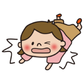 転ぶ子供（女の子）