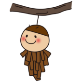 ほっぺの赤いミノムシ