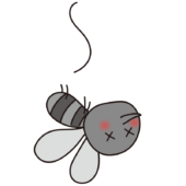 落ちていくほっぺの赤い蚊