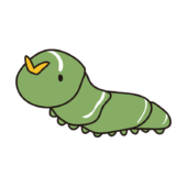 立ち上がるあげは蝶の幼虫