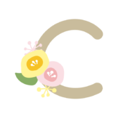 丸いお花のついたアルファベットのC