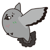 困った顔のハト