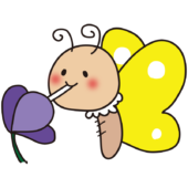 花の蜜を吸う黄色いちょうちょ