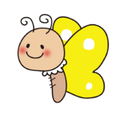 横向きの黄色いちょうちょ