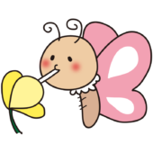 花の蜜を吸うピンクのちょうちょ