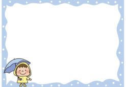 傘をさした男の子の枠（横）