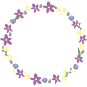 紫色の花の丸い枠