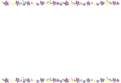 紫色の花の枠（横）