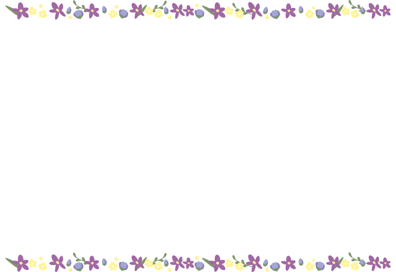 紫色の花の枠（横）