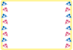 折り紙で作った兜の枠（横）