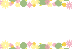 透明感のある花の枠（横）